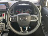 【純正革巻きステアリング】上質な革を使用することで、手にしっかり馴染みとても運転しやすいハンドルです♪