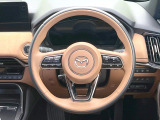 【純正革巻きステアリング】上質な革を使用することで、手にしっかり馴染みとても運転しやすいハンドルです♪