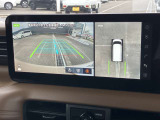 アラウンドビューモニターです☆車の前後左右にカメラがついており駐車時には上から車を見たような画面が見れますので、4方向の状況を確認することができる便利な機能です☆
