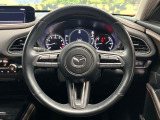 【純正革巻きステアリング】上質な革を使用することで、手にしっかり馴染みとても運転しやすいハンドルです♪