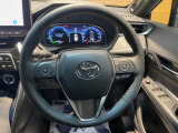 【純正革巻きステアリング】上質な革を使用することで、手にしっかり馴染みとても運転しやすいハンドルです♪