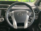 【純正革巻きステアリング】上質な革を使用することで、手にしっかり馴染みとても運転しやすいハンドルです♪