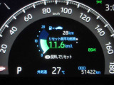 ディスプレイには、平均燃費、外気温、航続可能距離などの情報が表示されます。