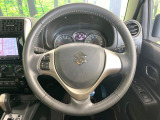 【純正革巻きステアリング】上質な革を使用することで、手にしっかり馴染みとても運転しやすいハンドルです♪