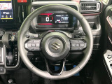 【純正革巻きステアリング】上質な革を使用することで、手にしっかり馴染みとても運転しやすいハンドルです♪