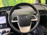 【純正革巻きステアリング】上質な革を使用することで、手にしっかり馴染みとても運転しやすいハンドルです♪