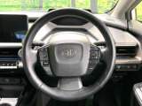 【純正革巻きステアリング】上質な革を使用することで、手にしっかり馴染みとても運転しやすいハンドルです♪