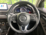 【純正革巻きステアリング】上質な革を使用することで、手にしっかり馴染みとても運転しやすいハンドルです♪