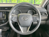 【純正革巻きステアリング】上質な革を使用することで、手にしっかり馴染みとても運転しやすいハンドルです♪