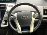 【純正革巻きステアリング】上質な革を使用することで、手にしっかり馴染みとても運転しやすいハンドルです♪