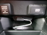 【POWEROUTLET】12V電源ソケットを設置しております。周辺機器の充電にご利用頂けます。ビデオ入力端子を備えていますので、外部入力映像をお楽しみいただけます。