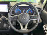 【純正革巻きステアリング】上質な革を使用することで、手にしっかり馴染みとても運転しやすいハンドルです♪