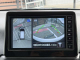 アラウンドビューモニター。上空から見下ろしているような映像で、スムースな駐車をサポートします。