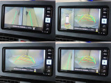 パノラミックビューモニター付きです。車両を上から見たような映像をナビゲーション画面に表示。運転席からの目視だけでは見にくい、車両周辺の状況をリアルタイムでしっかり確認できます。