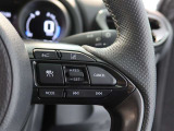 ステアリングスイッチ付き。前方から目を離すことなく操作することが可能です。