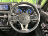 【純正革巻きステアリング】上質な革を使用することで、手にしっかり馴染みとても運転しやすいハンドルです♪