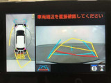 【パノラミックビューモニター】クルマの前後左右に搭載したカメラから取り込んだ画像を合成し、車両を上から見たような画像をディスプレイに表示します。