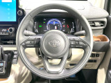 【純正革巻きステアリング】上質な革を使用することで、手にしっかり馴染みとても運転しやすいハンドルです♪