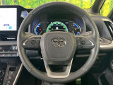 【純正革巻きステアリング】上質な革を使用することで、手にしっかり馴染みとても運転しやすいハンドルです♪