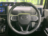 【純正革巻きステアリング】上質な革を使用することで、手にしっかり馴染みとても運転しやすいハンドルです♪