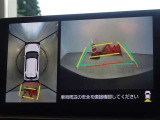 パノラミックビューモニタを搭載。バックカメラだけでなく、上空からの画像も表示されます。
