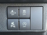 スマートアシストOFFスイッチ、コーナーセンサーブザーOFFスイッチ、VSC・TRC OFFスイッチ、エコアイドルOFFスイッチ。