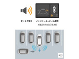 後退出庫サポートは、バックで出庫する際に左右から接近する車両を検知する安全装備です。レーダーで車両を捉えると、ナビ画面の矢印表示や警告音、ドアミラーのインジケーターでドライバーに危険を知らせます。