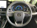 【純正革巻きステアリング】上質な革を使用することで、手にしっかり馴染みとても運転しやすいハンドルです♪