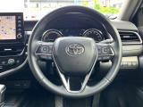 【純正革巻きステアリング】上質な革を使用することで、手にしっかり馴染みとても運転しやすいハンドルです♪
