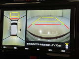 パノラミックビューモニターを装備。駐車場や交差点でクルマを真上から見るように周囲を確認できます。機能の詳細は販売店スタッフまでおたずねください。