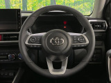 【純正革巻きステアリング】上質な革を使用することで、手にしっかり馴染みとても運転しやすいハンドルです♪