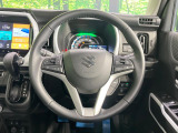 【純正革巻きステアリング】上質な革を使用することで、手にしっかり馴染みとても運転しやすいハンドルです♪