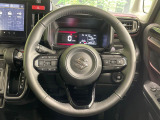 【純正革巻きステアリング】上質な革を使用することで、手にしっかり馴染みとても運転しやすいハンドルです♪