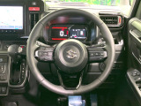 【純正革巻きステアリング】上質な革を使用することで、手にしっかり馴染みとても運転しやすいハンドルです♪