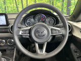 【純正革巻きステアリング】上質な革を使用することで、手にしっかり馴染みとても運転しやすいハンドルです♪