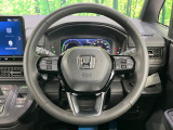 【純正革巻きステアリング】上質な革を使用することで、手にしっかり馴染みとても運転しやすいハンドルです♪