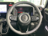 【純正革巻きステアリング】上質な革を使用することで、手にしっかり馴染みとても運転しやすいハンドルです♪