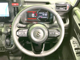 【純正革巻きステアリング】上質な革を使用することで、手にしっかり馴染みとても運転しやすいハンドルです♪