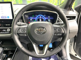 【純正革巻きステアリング】上質な革を使用することで、手にしっかり馴染みとても運転しやすいハンドルです♪