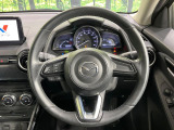 【純正革巻きステアリング】上質な革を使用することで、手にしっかり馴染みとても運転しやすいハンドルです♪