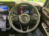 【純正革巻きステアリング】上質な革を使用することで、手にしっかり馴染みとても運転しやすいハンドルです♪