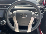 【純正革巻きステアリング】上質な革を使用することで、手にしっかり馴染みとても運転しやすいハンドルです♪