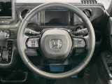 【純正革巻きステアリング】上質な革を使用することで、手にしっかり馴染みとても運転しやすいハンドルです♪