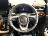 【純正革巻きステアリング】上質な革を使用することで、手にしっかり馴染みとても運転しやすいハンドルです♪