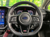 【純正革巻きステアリング】上質な革を使用することで、手にしっかり馴染みとても運転しやすいハンドルです♪