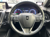 【純正革巻きステアリング】上質な革を使用することで、手にしっかり馴染みとても運転しやすいハンドルです♪