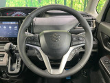 【純正革巻きステアリング】上質な革を使用することで、手にしっかり馴染みとても運転しやすいハンドルです♪