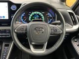 【純正革巻きステアリング】上質な革を使用することで、手にしっかり馴染みとても運転しやすいハンドルです♪