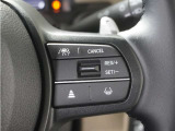 ◆アダプティブクルーズコントロール◆予め設定した車速内でクルマが自動的に加減速。前走車との適切な車間距離を維持しながら追従走行します。【LKAS】車線維持支援システムでステアリング操作を支援。
