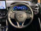 【純正革巻きステアリング】上質な革を使用することで、手にしっかり馴染みとても運転しやすいハンドルです♪